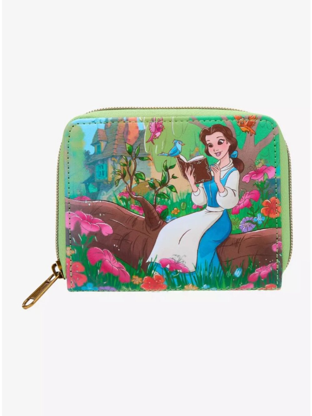Loungefly Disney Beauty And The Beast Wallet Belle Reading Floral Zip Around New